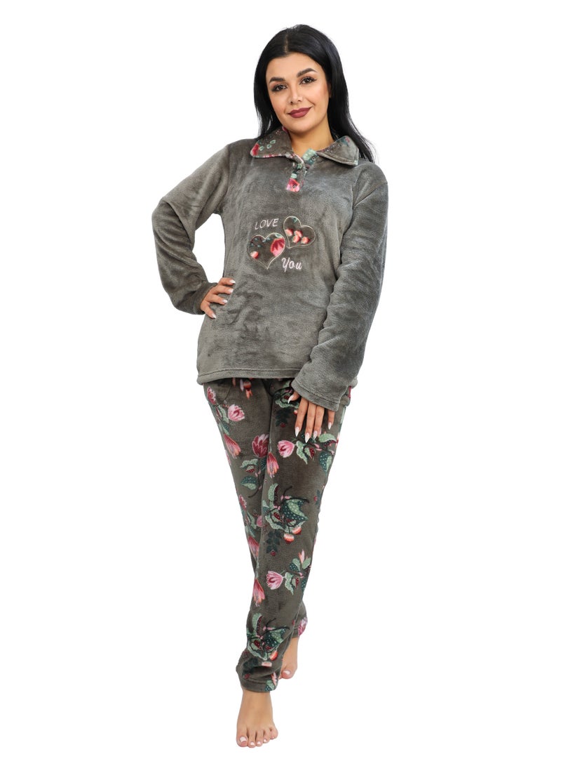 Dadoush Women's paWomen's pajamas with soft plush texture give you warmth for cold winter daysjamas with a super soft feel - Image 1