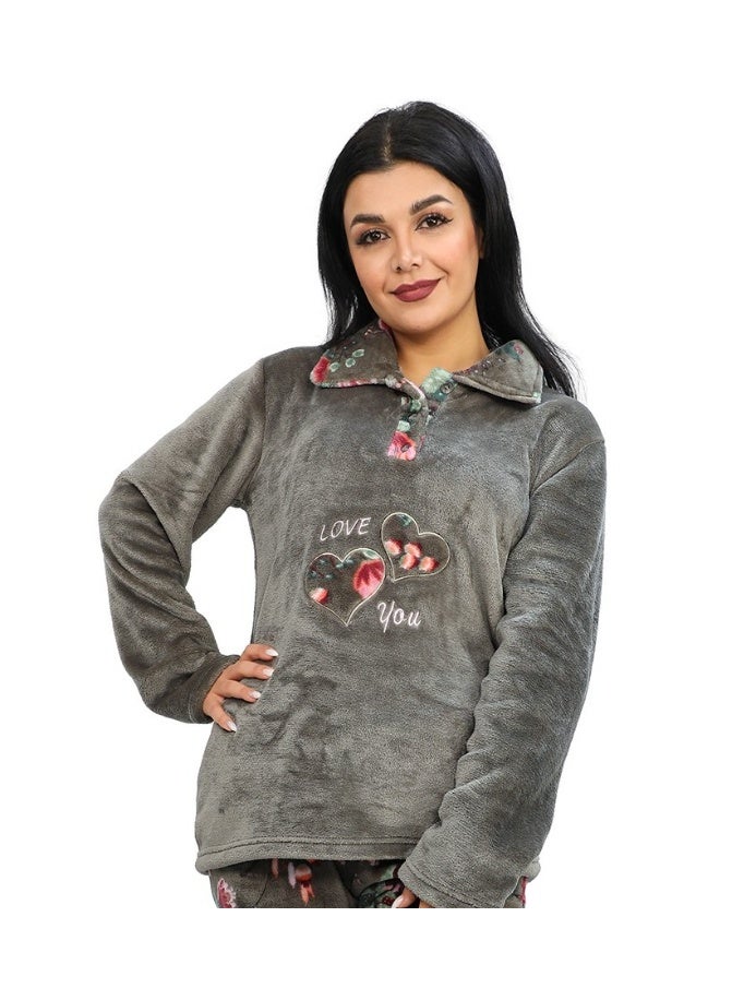 Dadoush Women's paWomen's pajamas with soft plush texture give you warmth for cold winter daysjamas with a super soft feel - Image 3