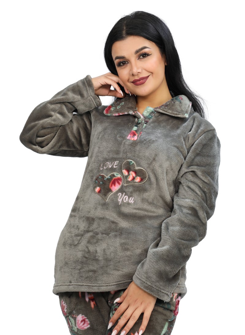 Dadoush Women's paWomen's pajamas with soft plush texture give you warmth for cold winter daysjamas with a super soft feel - Image 5