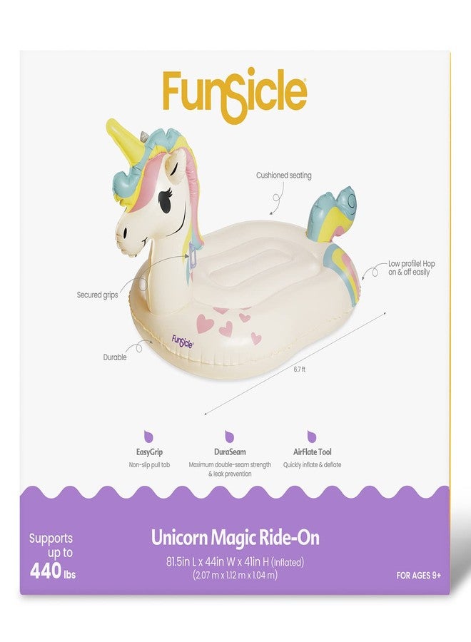 Funsicle Giant Inflatable Unicorn Magic Ride-On Pool Float, Adult-Sized - Image 5
