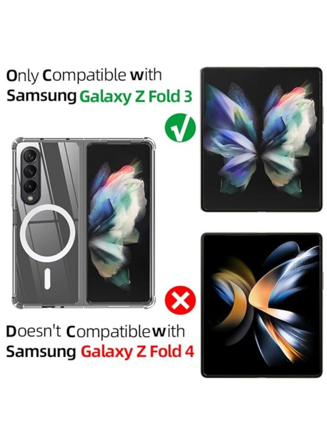 Generic - Magnetic Case Compatible with Samsung Galaxy Z Fold 3 5g Case, Compatible with MagSafe Wireless Charging, Transparent Anti-Scratch Back Shockproof Protective Slim Thin Phone Case Cover, Clear - Image 1