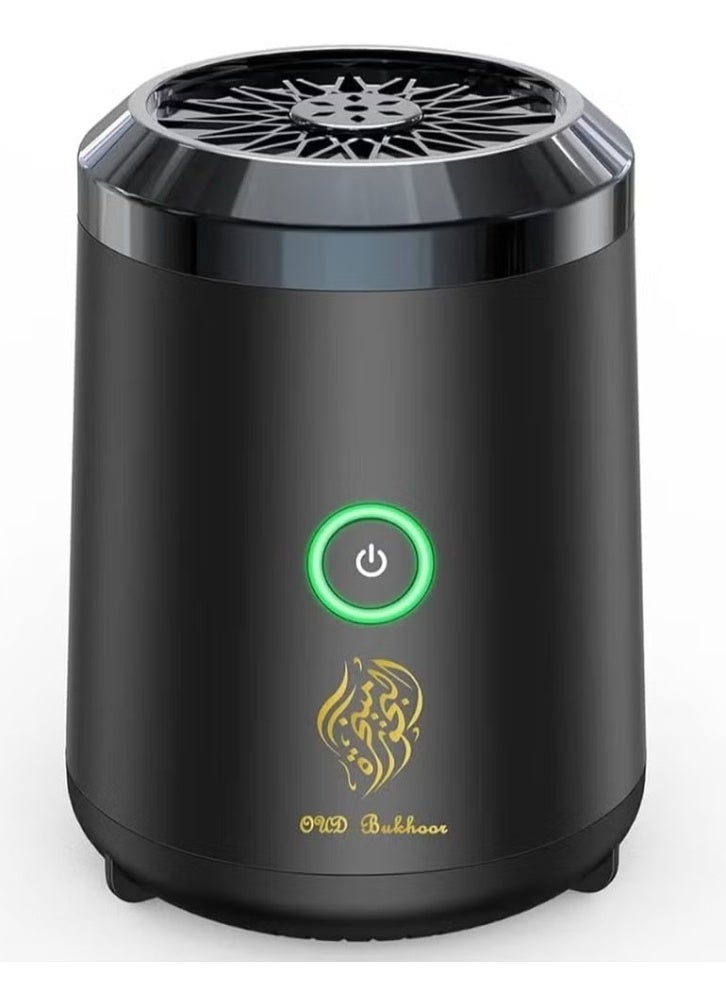 Oud Bukhoor New colored electric incense burner with LED lights in black - Image 1