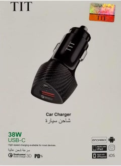 تي اي تي TIT Car PD شاحن 38 واط شاحن سيارة للهاتف المحمول يشحن أسرع Qualcomm Quick Charge 3.0 لـ IOS و Android ، متوافق مع معظم السيارات T61  - Image 4