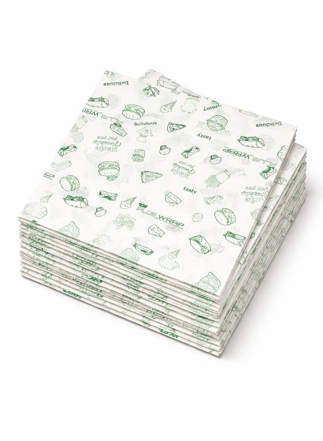 TDS PLUS WRAP Disposable Butter Paper 200 Sheets Green Design | Greaseproof Oil Resistant Food Wrapping Paper for Bakery, Sandwich, Burger Packing & Kitchen Use - Image 1