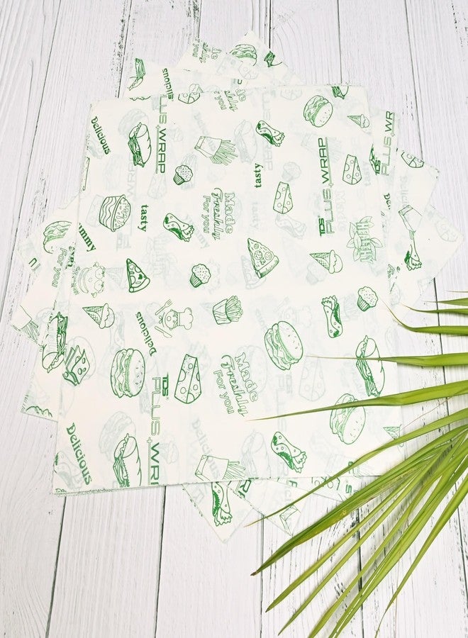 TDS PLUS WRAP Disposable Butter Paper 200 Sheets Green Design | Greaseproof Oil Resistant Food Wrapping Paper for Bakery, Sandwich, Burger Packing & Kitchen Use - Image 5