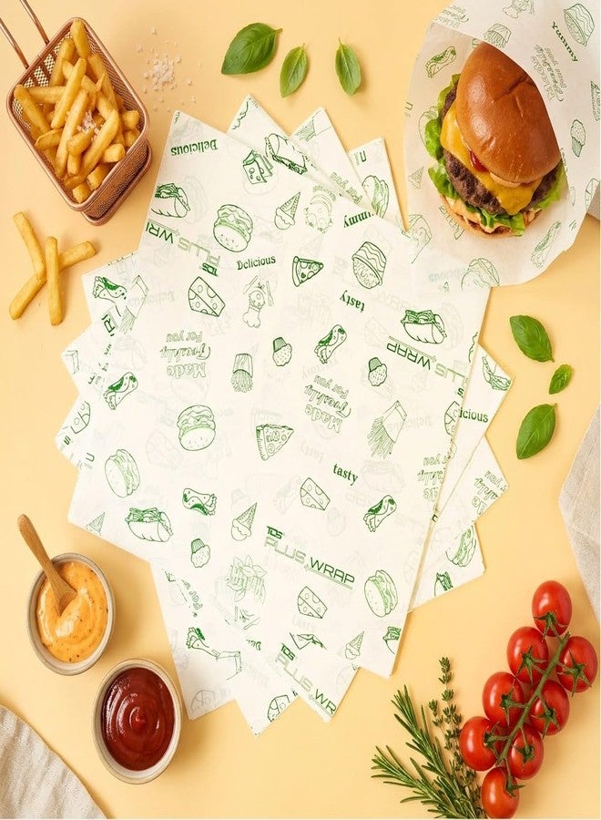 TDS PLUS WRAP Disposable Butter Paper 200 Sheets Green Design | Greaseproof Oil Resistant Food Wrapping Paper for Bakery, Sandwich, Burger Packing & Kitchen Use - Image 4
