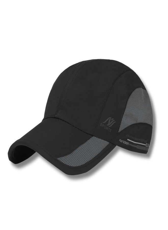 Aavjo Polyester Quick Dry Baseball Cap Hat Topi For Men Women L Beach Cricket Sports Running Cap (Black) - Image 1