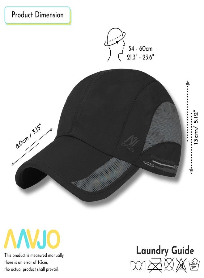 Aavjo Polyester Quick Dry Baseball Cap Hat Topi For Men Women L Beach Cricket Sports Running Cap (Black) - Image 2