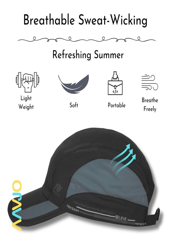 Aavjo Polyester Quick Dry Baseball Cap Hat Topi For Men Women L Beach Cricket Sports Running Cap (Black) - Image 3