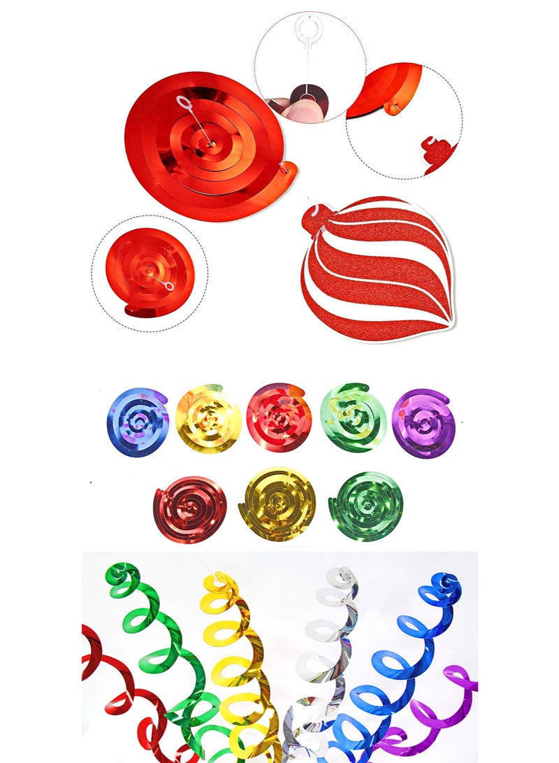 31 pieces of Christmas decorations, spiral hanging ornaments, Merry Christmas, party decoration for the ceiling, Christmas tree decorations - Image 4