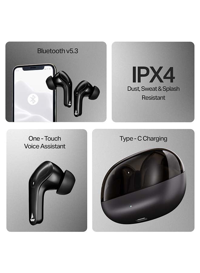 boAt Airdopes Plus 311 TWS Earbuds with 50hrs Playback, Dual Mics with ENx™ Technology, Signature Sound, 50ms Low-Latency BEAST™ Mode, ASAP™ Charge, IWP™ Tech, BT v5.3 & IPX4 Water Resistance - Charcoal Black - Image 3
