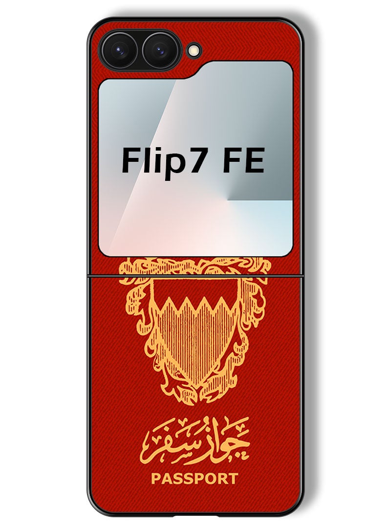 Theodor Case Compatible with Samsung Galaxy Z Flip 7 FE 6.7 Inch Protection Shockproof Bumper Cover Bahrain Passport - Image 1