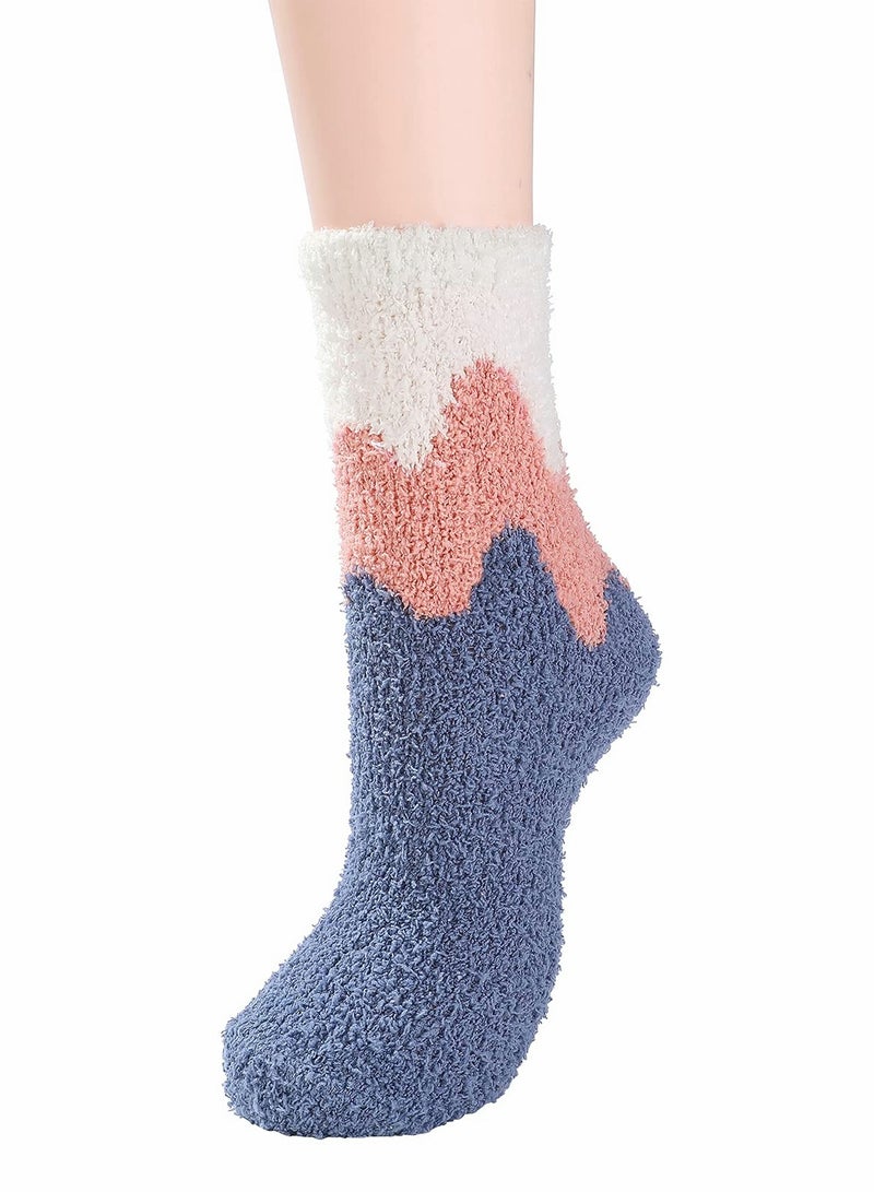 KASTWAVE 5 Pairs Womens Winter Socks Fluffy Soft Slipper Sleep Socks Fleece Fuzzy Socks Athletic Anti Slip Warm Socks Plush Microfiber Cozy Socks Home Sleep Gifts for Women - Image 3