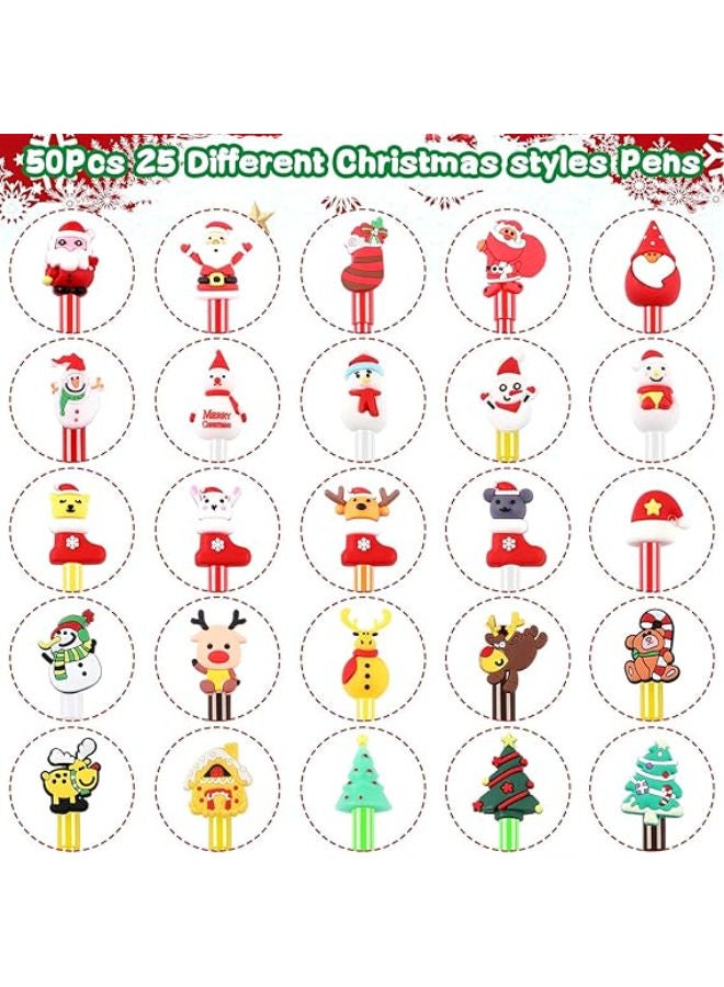 50 x Christmas Gel Ink Pens, 25 Styles (18 cm) - Image 3