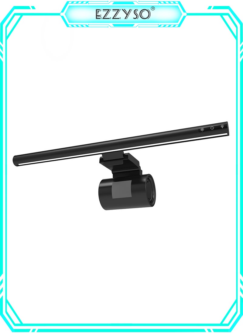 USB Powered Computer Monitor Laptop Lamp with RGB Backlight Eye-Care Dimming and Stereo Sound for Home Offices and Gaming Setups