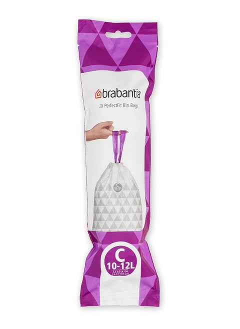 Brabantia Bin Liners, Size C, 10-12 L - 20 Bags