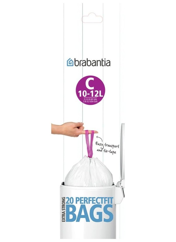 Brabantia Bin Liners, Size C, 10-12 L - 20 Bags