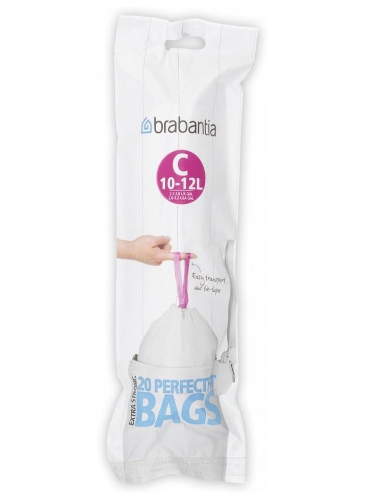 Brabantia Bin Liners, Size C, 10-12 L - 20 Bags