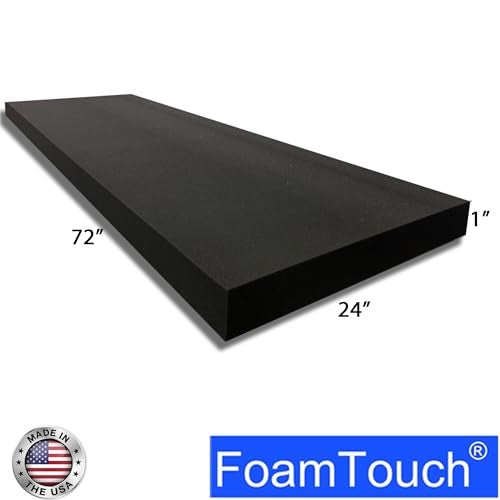 FoamTouch 1" Thick x 24" Wide x 72" Long Charcoal High Density Foam, Ideal for Foam Padding, Seat Replacement, Chair Cushion Replacement, Wheelchair Seat Cushion and More - Image 2