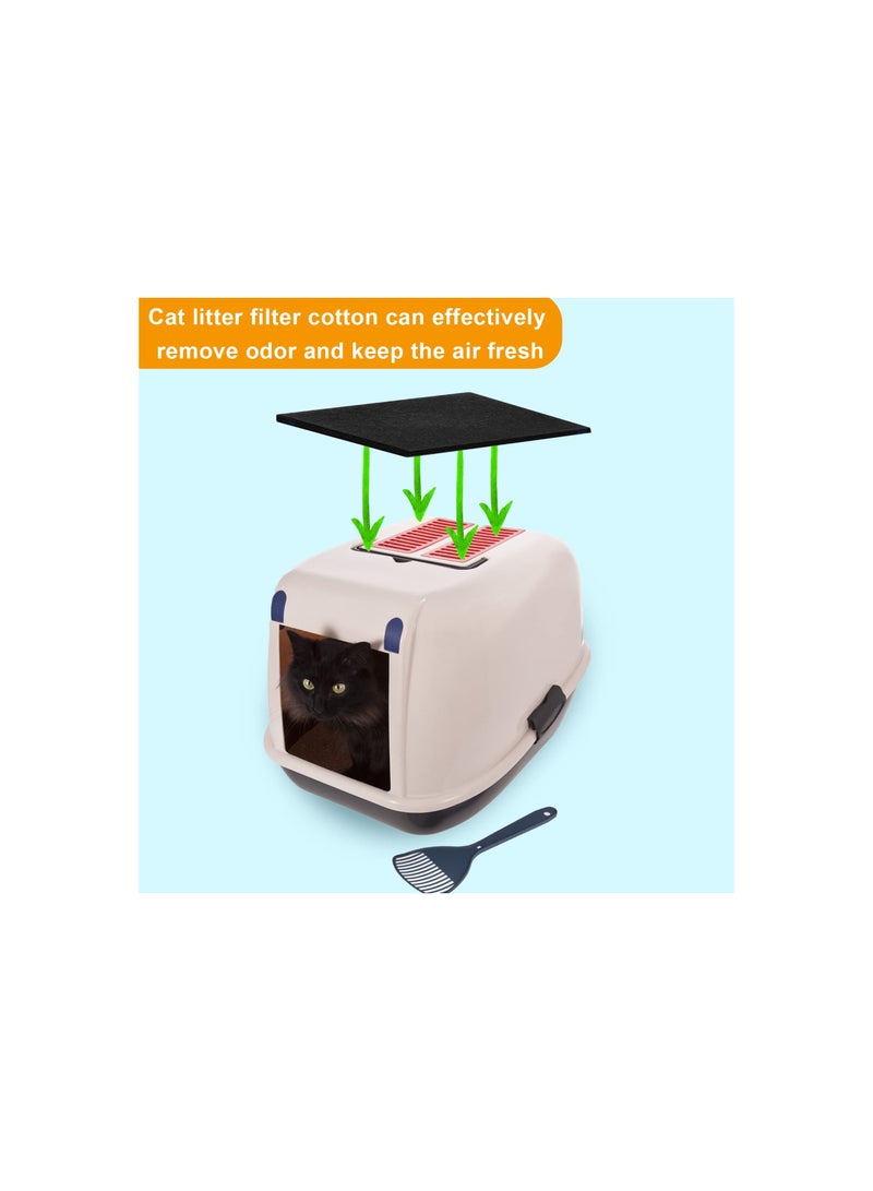 SYOSI فلتر قطة ليتربر فلتر قطن كاربون فلتر روائح فلتر ليتربر كاربون استبدال 10*11 سم فلاتر صندوق السماد لصواني قضاء الحاجة للقطط وصناديق قضاء الحاجة للقطط تحكم بالرائحة (أسود) (24 قطعة) - Image 5