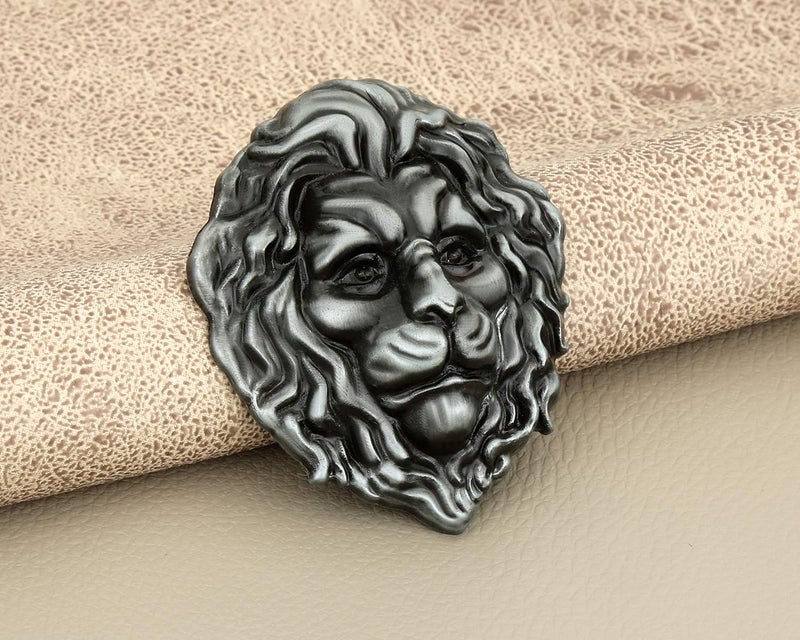 Indeed 3D Metal Lion Head for Door Cabinet Drawers Wardrobe Kitchen Door Pull Handle Knobs Decoration Showpiece Logo Sticker Decal Statue Dcor Antique Silver - Image 2