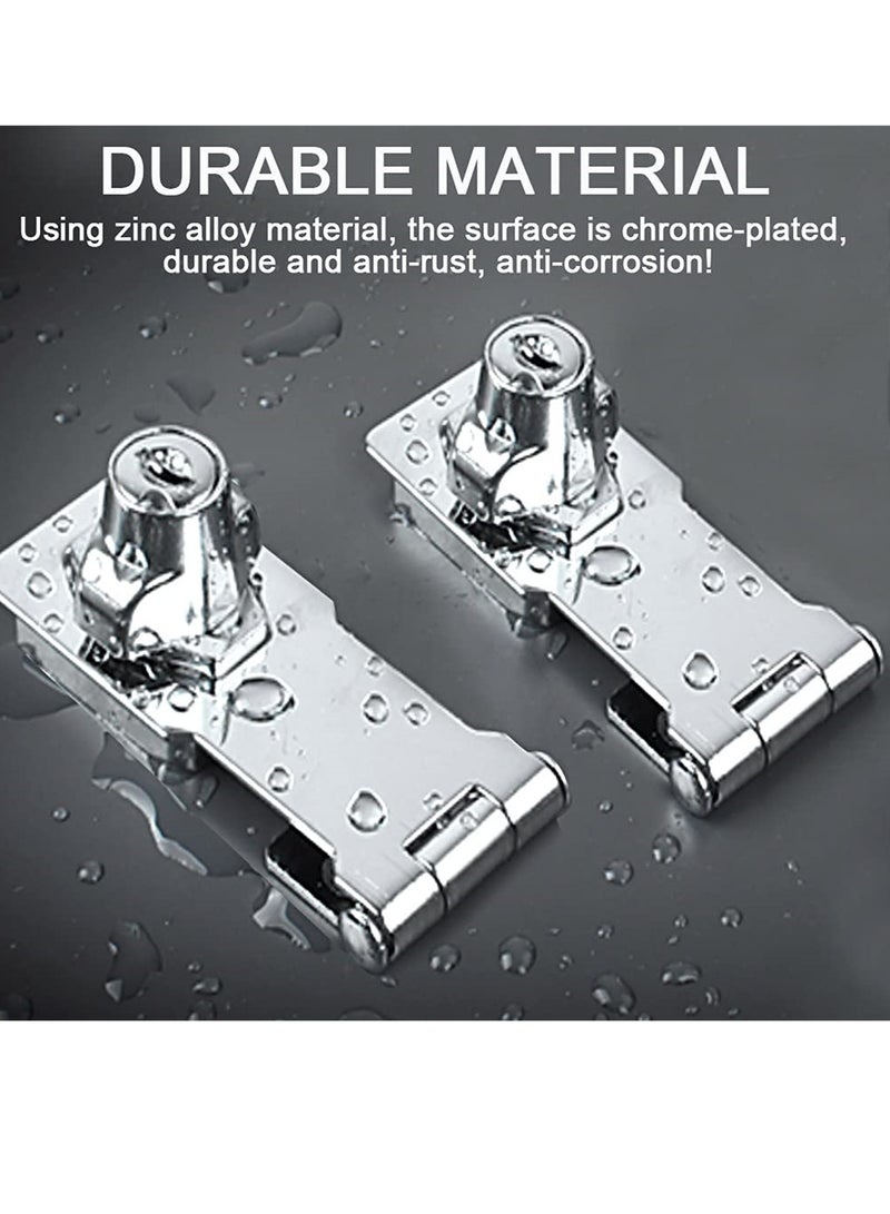 Excefore زوج 2 من قفل الباب المعدني مع مفتاح 63 ملم برغي قفل أمان مفاتيح مطلية بالكروم للأبواب الباب الأمامي، باب الجراج، الصندوق الخشبي - Image 4