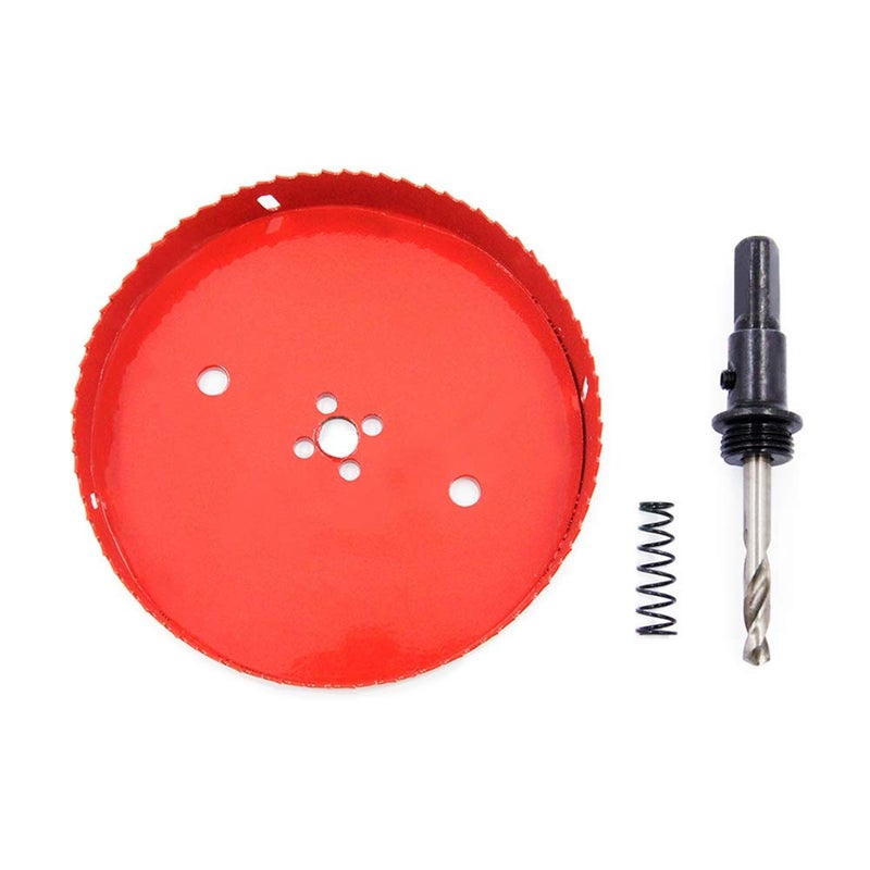 Laiwei Hole Saw Drill Bit HSS Hole Cutter with Arbor for Wood,PVC Board and Plasterboard(7-1/9"(180mm Hole Saw)) - Image 2