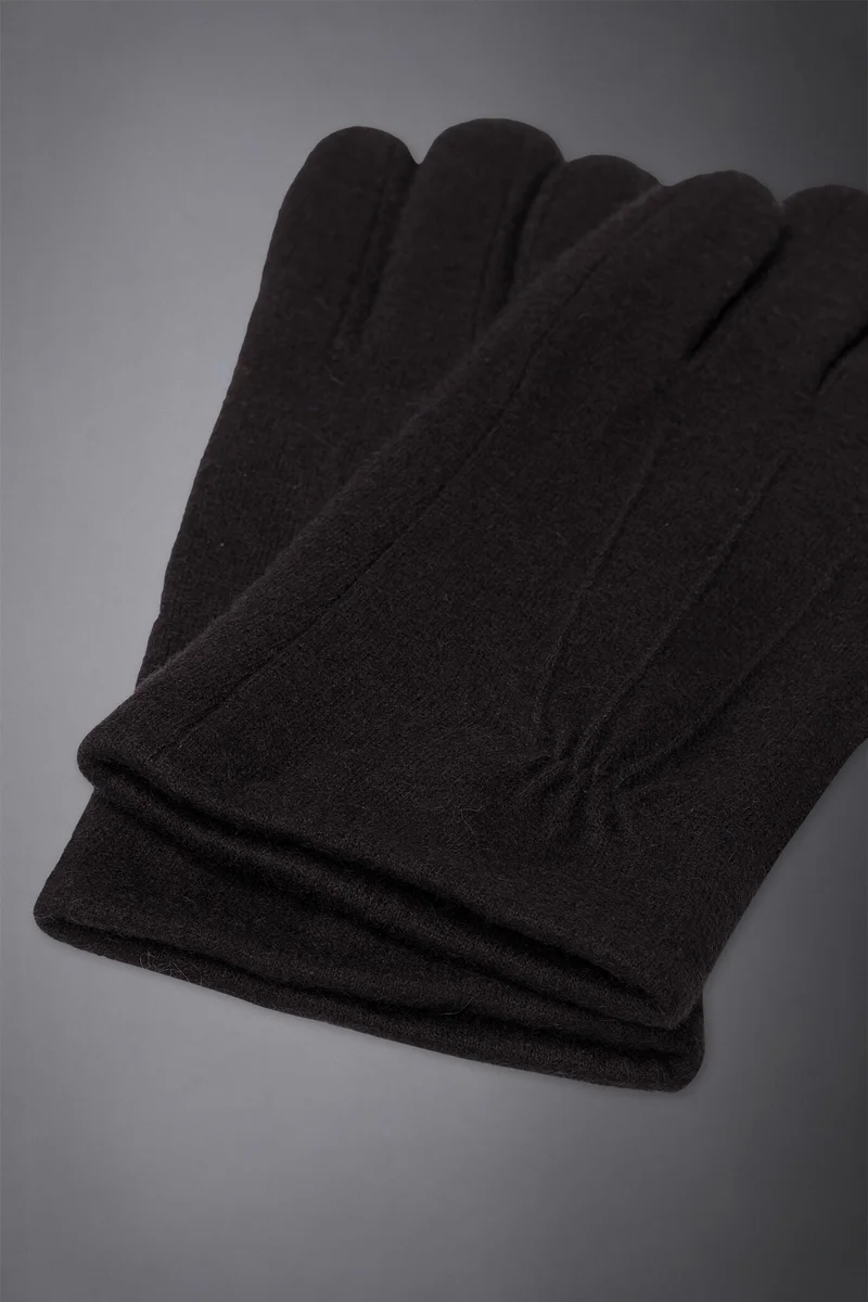 Doppelganger Men's solid coloured boiled wool glove with inner fleece - Bordeaux