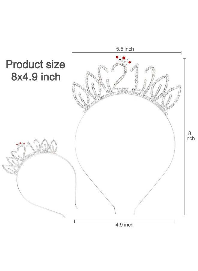 HOWAF شريط زفاف باللون الوردي الذهبي لعيد الميلاد الحادي والعشرين إنه عيد ميلادي الحادي والعشرين شريط ساتان وتاج تيارا تاج رأس مرصع بالأحجار الكريمة لعيد الميلاد هدية عيد الميلاد الحادي والعشرين إكسسوارات عيد الميلاد للفتيات والنساء - Image 3