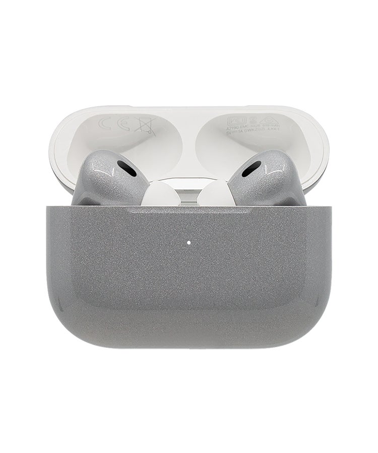 CAVIAR Customized AirPods Pro 3 Case with Automotive-Grade Paint Scratch-Resistant, Shockproof, Durable, Stylish Protective Cover, Personalized Design, Perfect Fit for Airpods Pro 3 Glossy Metallic Silver - Image 1