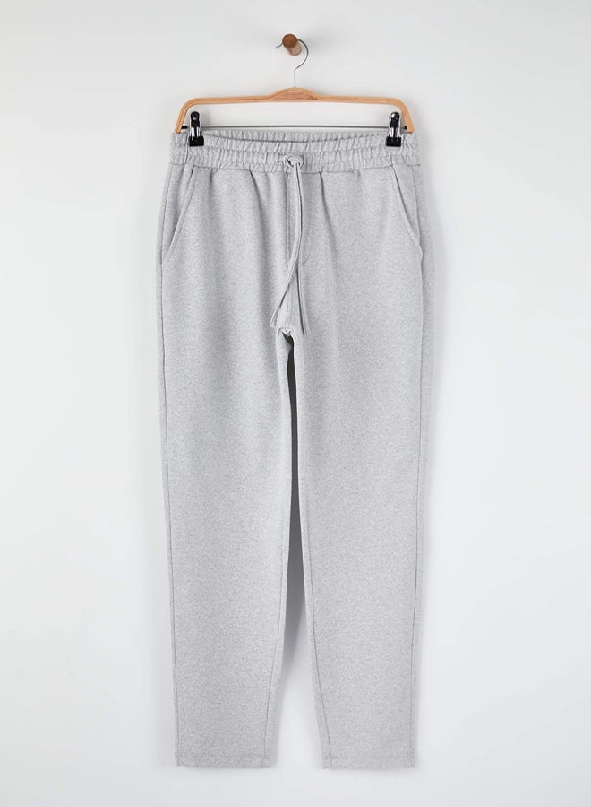 trendyol Gray Melange Regular/Normal Cut Open Leg Sweatpants - Image 1