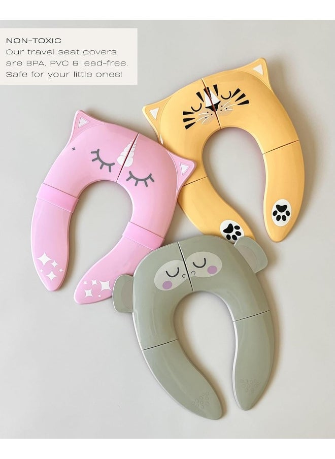 hippypotamus Hippypotamus Travel Potty Seat for Toddler - Pink Unicorn - Folding Potty Training Seat - Portable Toilet Seat Cover for Baby & Kids  - Image 4