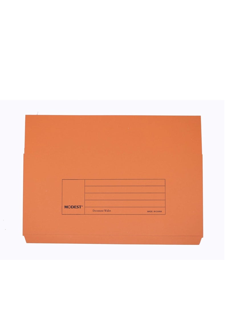 MODEST 300GSM F4 Document Wallet Folder Full Flap/Cover (Orange, MS332) -50 Pieces - Image 1