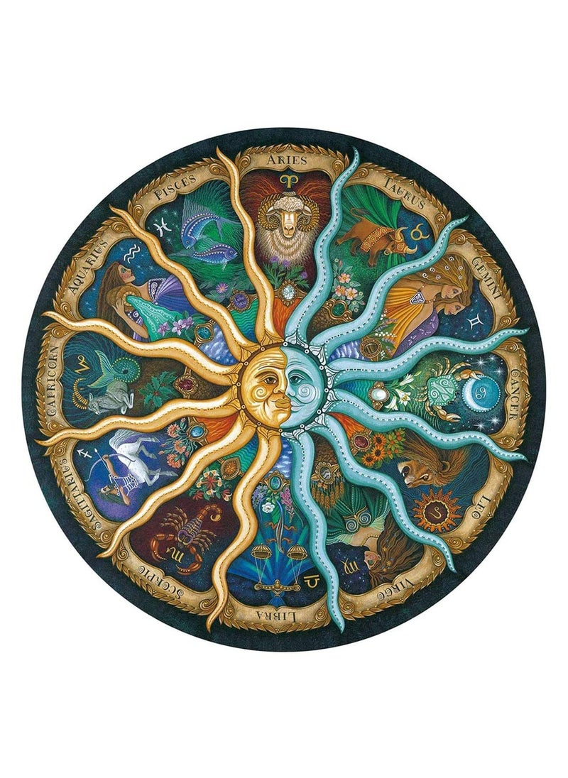 Excefore Round Jigsaw, Puzzle for Adults Zodiac Horoscope Puzzle Puzzles For Adults 500 Piece DIY Constellation Circular Jigsaw Puzzles  - Image 1
