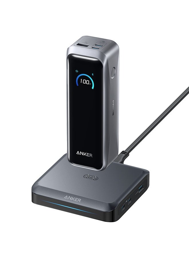 Anker Prime Power Bank and Charging Base, 20,100mAh 220W Max Portable Charger with Base for 6 Devices, Two-Way Charging, Flight-Approved, App Control, For iPhone 17/16/15 Series, and More black - Image 1