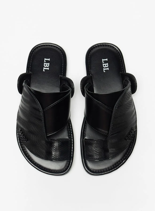 LBL by Shoexpress Boys Textured Slip-On Arabic Sandals with Toe Loop Closure