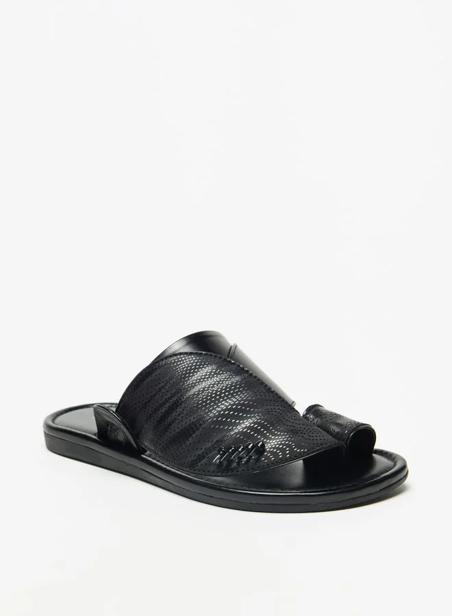 LBL by Shoexpress Boys Textured Slip-On Arabic Sandals with Toe Loop Closure