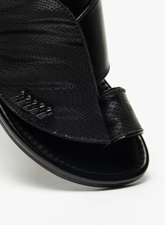 LBL by Shoexpress Boys Textured Slip-On Arabic Sandals with Toe Loop Closure