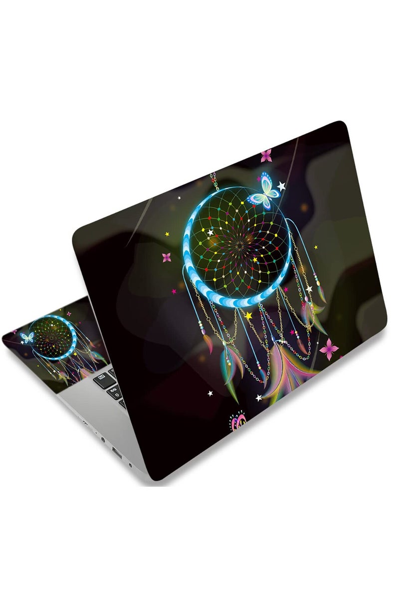 AORTDES 13.3 14 15.4 15.6 Inches Laptop Skin Sticker Universal Netbook Skin Sticker Reusable Notebook Art Protector, Colorful Dreamcatcher and Butterfly - Image 1