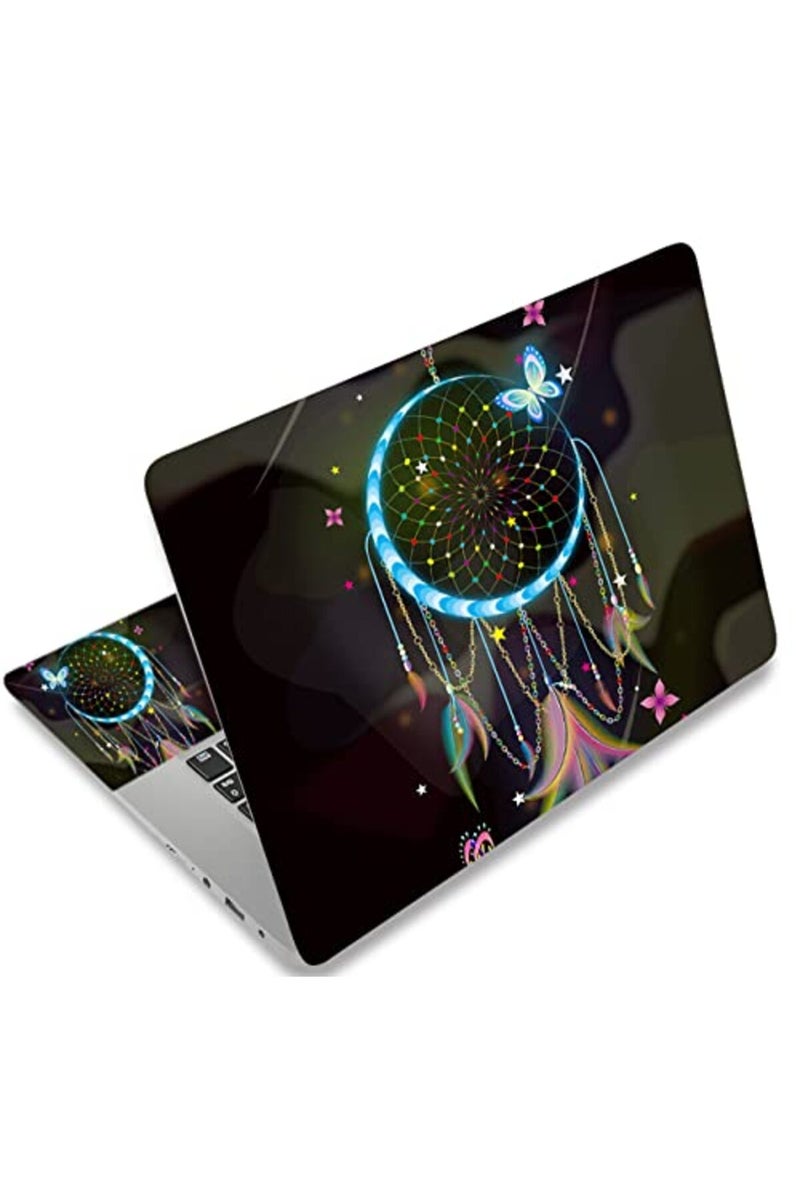 AORTDES 13.3 14 15.4 15.6 Inches Laptop Skin Sticker Universal Netbook Skin Sticker Reusable Notebook Art Protector, Colorful Dreamcatcher and Butterfly - Image 2