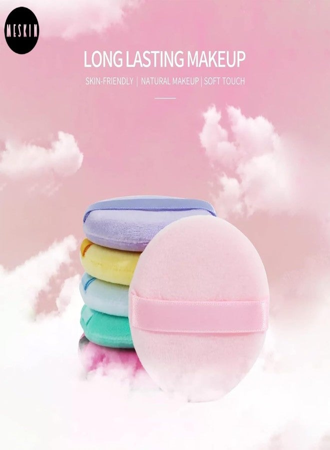 MESKIN Round Makeup Sponge Puff for Women - For Dry & Wet Use | Perfect for Powder, Body Powder & Contouring | Precision Cosmetic Sponge (Multicolor, Pack of 6) - Image 2
