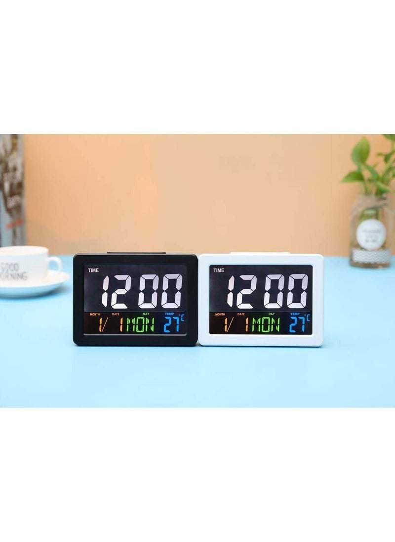 Crony LED Digital Desk Clock - Bedside Large Screen LED Alarm Clock with Date, Temperature | black  - Image 5
