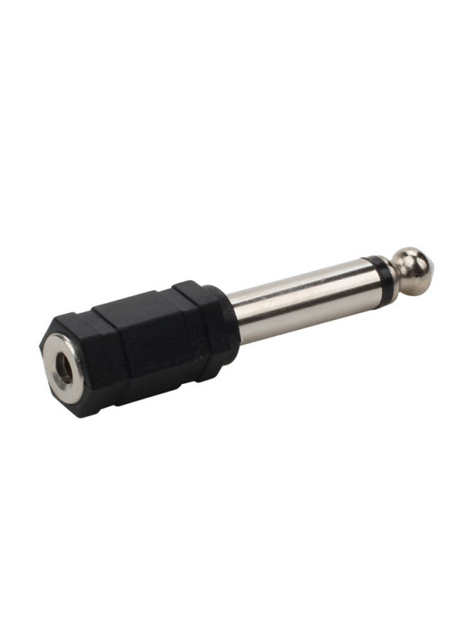 3.5mm To 6.35 Audio Mono Male 6.5mm To 3.5 Female Electric Piano Microphone Headset Adapter-Color:6.5 Male To 3.5 Female Single Channel Black  - Image 1