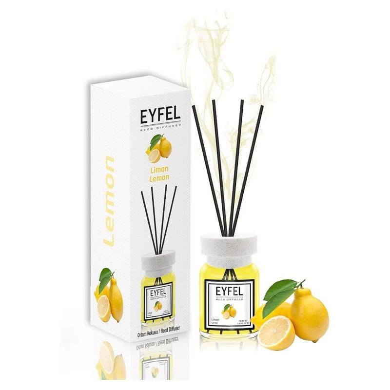Eyfel Perfumed Reed Diffuser In Lemon Fragrance With Oil Diffuser Sticks- 120ml