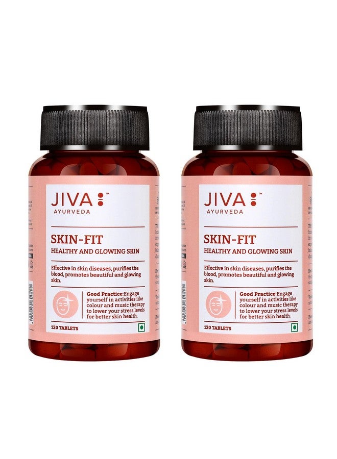 Jiva Skin-Fit Tablets 500gm | 100% Ayurvedic Formula Purifies Blood | Improves Skin Health & Complexion | Alleviates Kapha & Pitta & Strengthens Immune System- 120 Tablet (Pack of 2) - Image 1