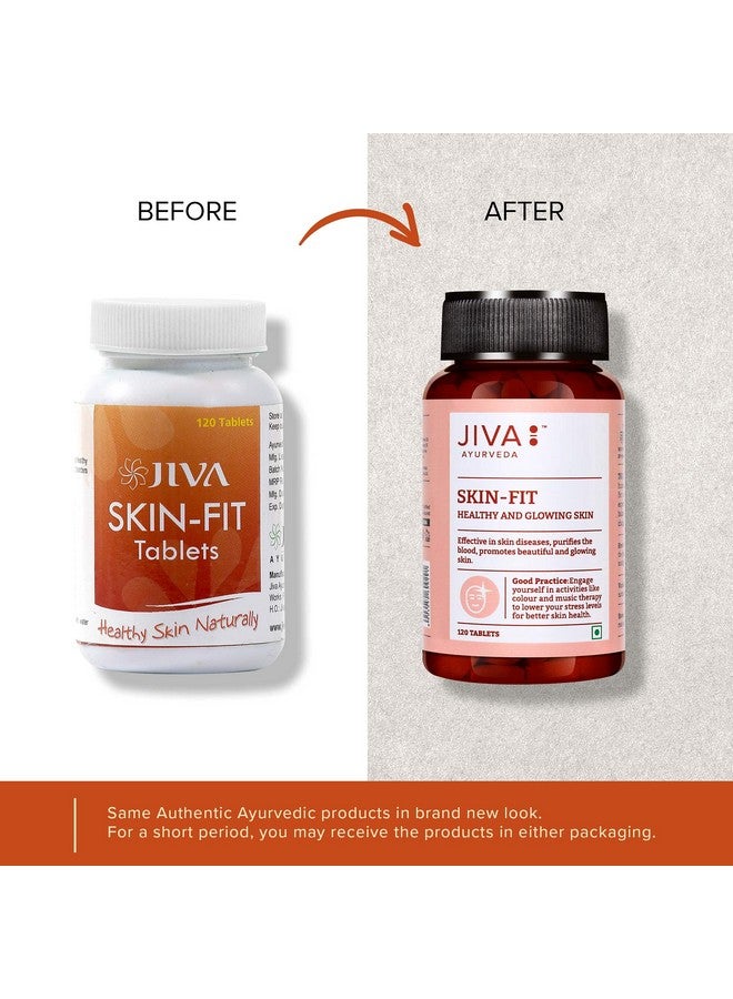 Jiva Skin-Fit Tablets 500gm | 100% Ayurvedic Formula Purifies Blood | Improves Skin Health & Complexion | Alleviates Kapha & Pitta & Strengthens Immune System- 120 Tablet (Pack of 2) - Image 2