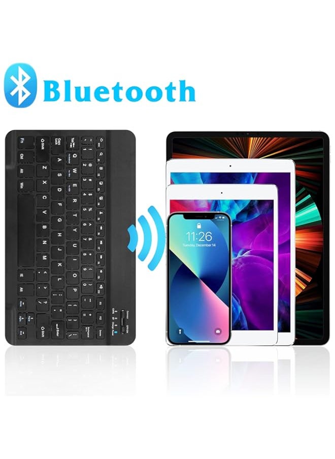 HuHa - UrbanX Ultra-Slim Bluetooth Keyboard Compatible with Samsung Galaxy S22 S23 Ultra S24 and Other Bluetooth Enabled Devices Including All iPads, iPhones, Android Tablets, Smartphones, Windows pc, Black - Image 1