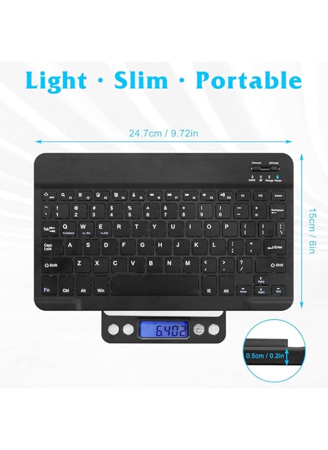 HuHa - UrbanX Ultra-Slim Bluetooth Keyboard Compatible with Samsung Galaxy S22 S23 Ultra S24 and Other Bluetooth Enabled Devices Including All iPads, iPhones, Android Tablets, Smartphones, Windows pc, Black - Image 1