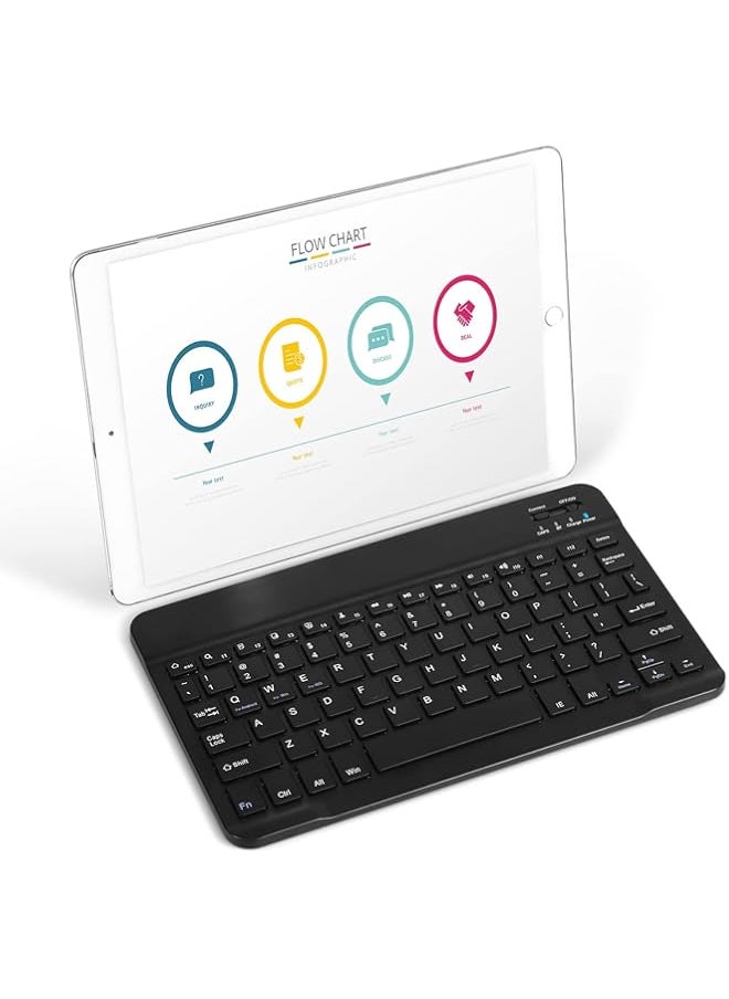 HuHa - UrbanX Ultra-Slim Bluetooth Keyboard Compatible with Samsung Galaxy S22 S23 Ultra S24 and Other Bluetooth Enabled Devices Including All iPads, iPhones, Android Tablets, Smartphones, Windows pc, Black - Image 1