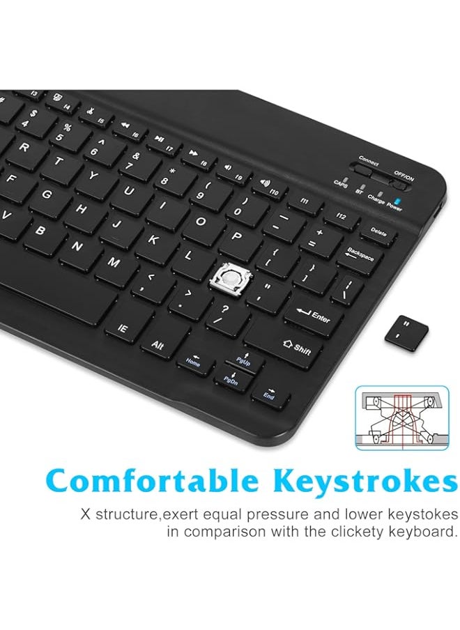 HuHa - UrbanX Ultra-Slim Bluetooth Keyboard Compatible with Samsung Galaxy S22 S23 Ultra S24 and Other Bluetooth Enabled Devices Including All iPads, iPhones, Android Tablets, Smartphones, Windows pc, Black - Image 1